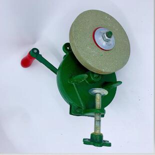 小型台式家用手动手摇砂轮机可固定省时省力铸铁抛光磨刀机