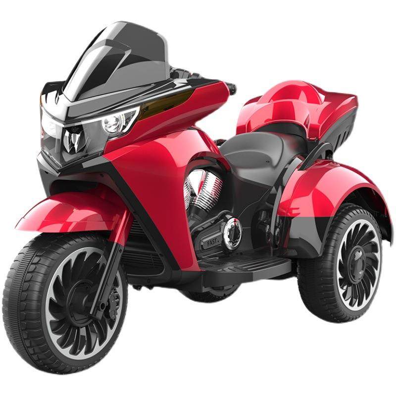 儿童电动摩托车可坐大人男孩双人充电三轮车超大号宝宝玩具车双驱