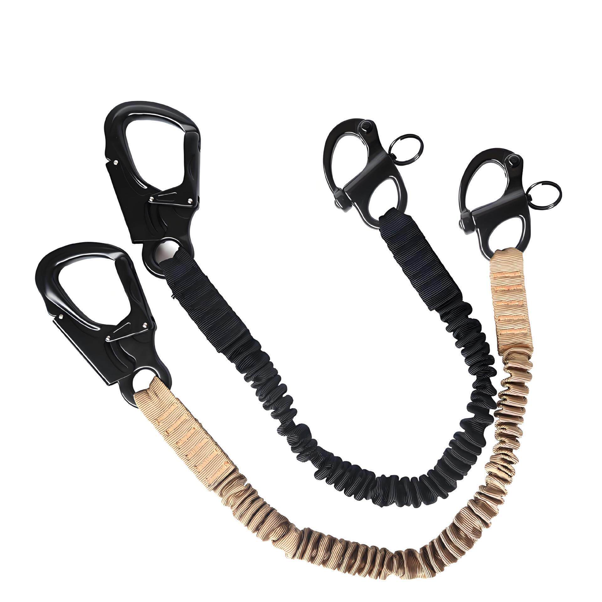 户外战术弹力机降安全垂降绳登山双扣挂钩快卸锁扣攀岩救援