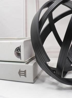 现代简约黑色金属线球样板房售楼部卧室书房客厅餐厅卧室桌面摆件