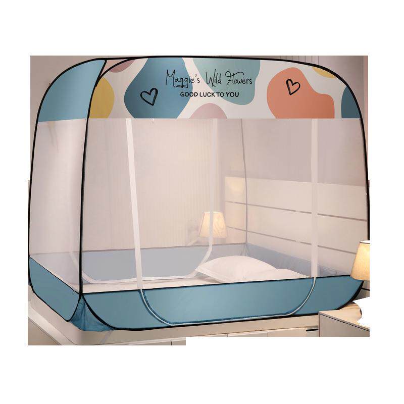 免安装蒙古包蚊帐三开门大方顶全底回底全自动可折叠蚊帐