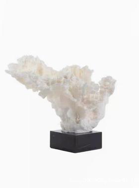 现代简约几何仿真珊瑚树脂摆件样板间售楼处玄关书房桌面装饰品