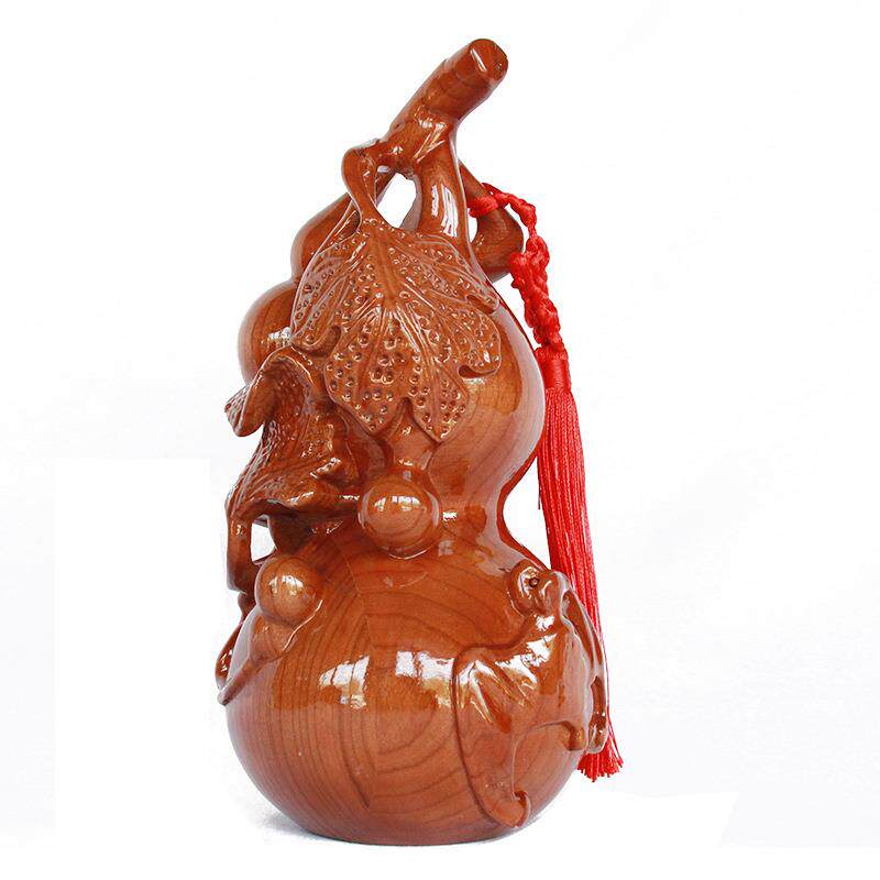桃木雕刻小葫芦挂件摆件木雕礼品木雕实木葫芦车挂家居装饰品