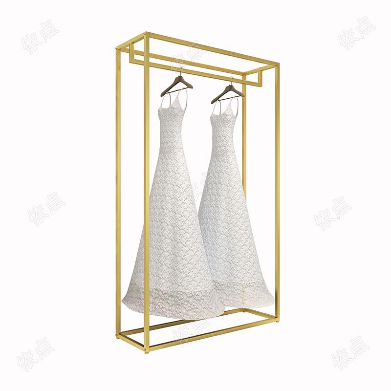 落地式金色专用影楼礼服货架铁艺服装店挂衣架婚纱架子高档展示架