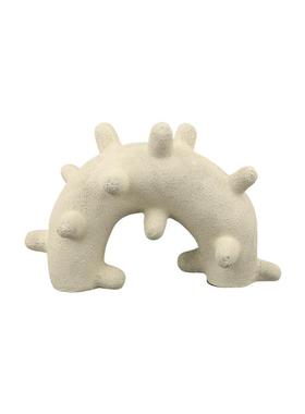 现代简约多刺波点几何半圆形树脂摆件客厅玄关书房样板房家居饰品