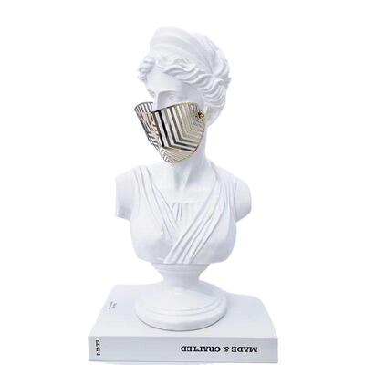 北欧黑白维纳斯人像大卫雕塑人物头像客厅样办公室树脂工艺品