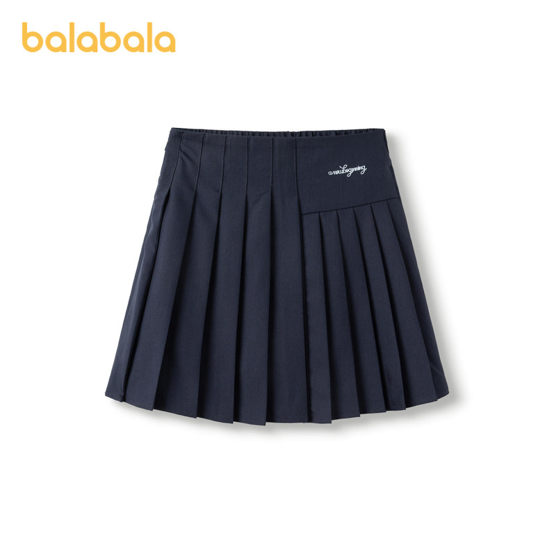 巴拉巴拉儿童裙子春秋装童装女童短裙百褶半身裙学院风舒适百搭萌