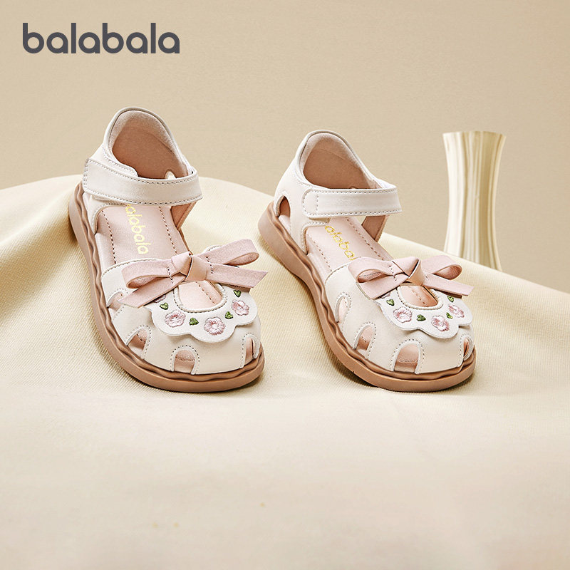 巴拉巴拉女童凉鞋宝宝国风公主鞋儿童平底鞋子2025夏季新款童鞋小