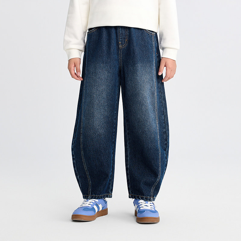 巴拉巴拉男童牛仔裤儿童弯刀裤中大童裤子春秋新款童装休闲长裤小