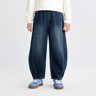 巴拉巴拉男童牛仔裤儿童弯刀裤中大童裤子春秋新款童装休闲长裤小