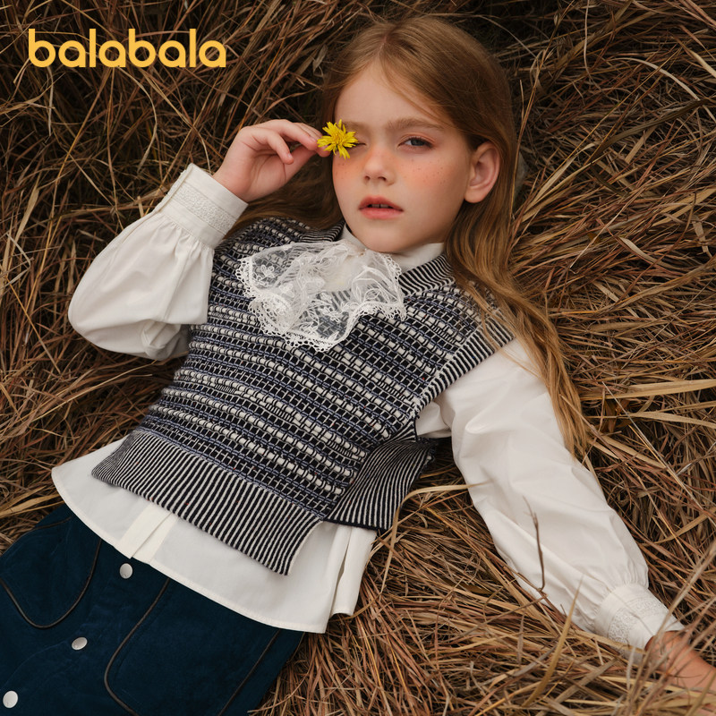 ��ɫ��00488 120cm ���������߶�Ůͯ����ë����2024�ﶬ�¼����Ứ���°ٴ��ͯë��