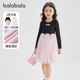童装 巴拉巴拉女童连衣裙小童宝宝网纱裙儿童公主裙2025秋装 新款 潮