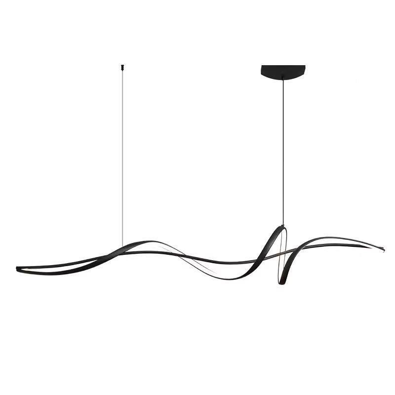 线条个性办公室吊创意极轻简设计992店前台书房奢北欧餐酒桌吧灯