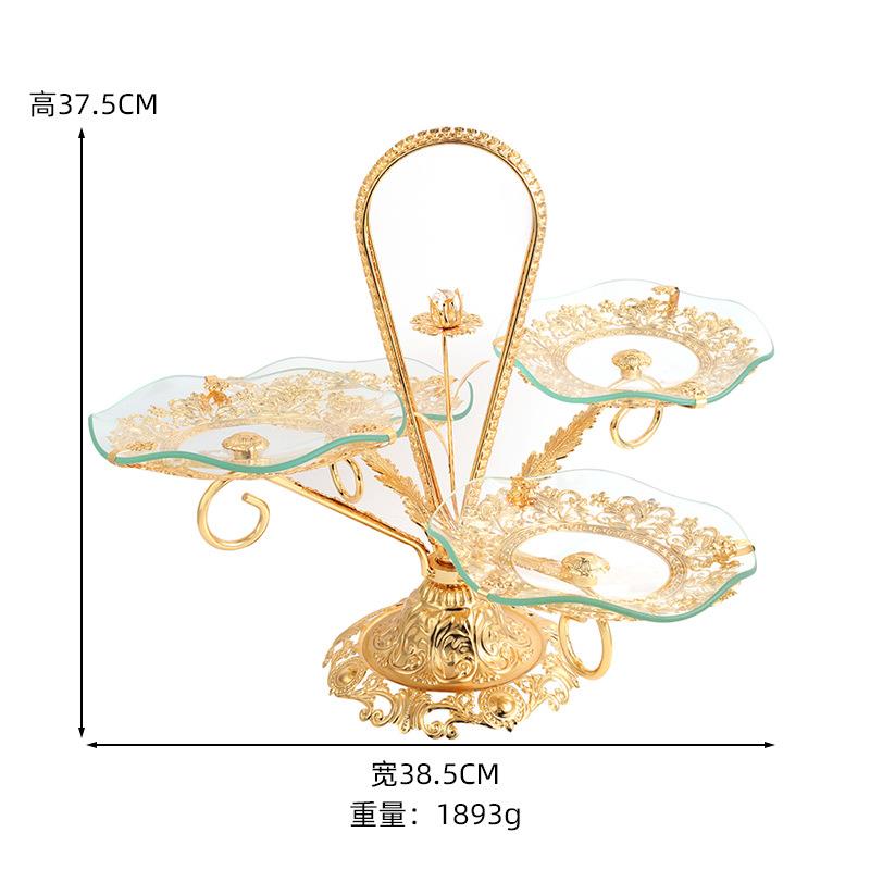 新款时尚精美果盘客厅茶几分格水果盘欧式典雅大气桌面零食糖果盘