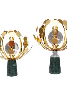 轻奢绿色大理石水球摆件现代客厅玄关电设视摆家晶居工B036艺柜装