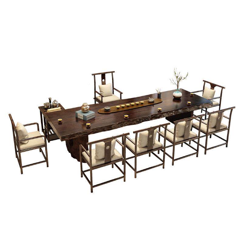 新中谈式实木茶茶桌禅意茶室桌泡茶子现代客厅洽室AZA自然边台桌