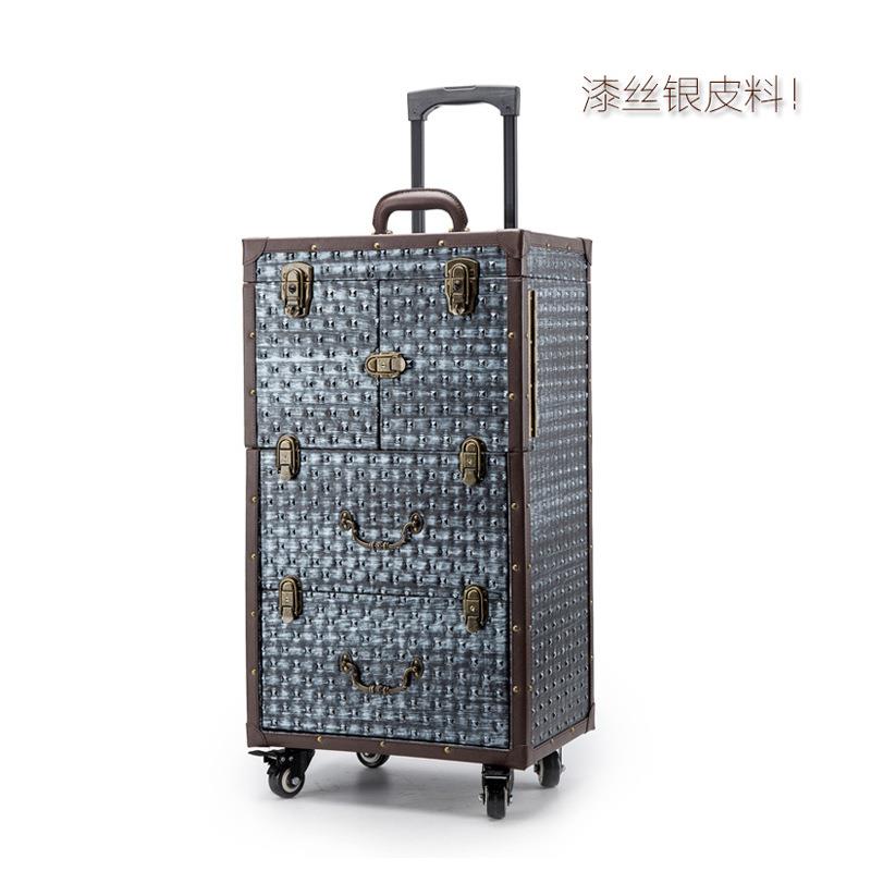 美发工具箱大工发型师拉杆复古美容美发工具箱带抽屉剪刀箱