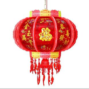 新年七彩旋转走马灯笼大灯门阳台光发福字星月款结婚乔迁旋转SUC