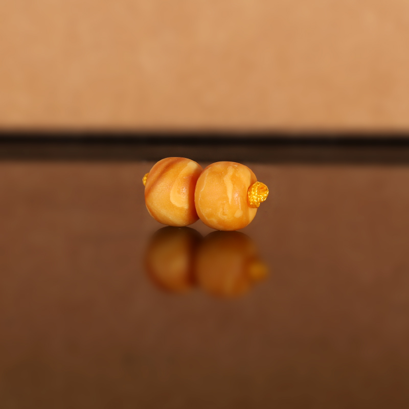 天然俄料老蜡老型散珠DZ47 8.1x6.2mm 云端古董老蜜蜡配珠隔珠