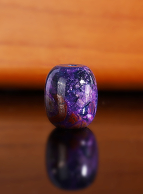 天然舒俱来散珠 S13 桶珠16x18.6mm 樱花帝王紫南非苏纪石配珠