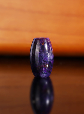 天然舒俱来散珠 S4 桶珠13x21mm 樱花帝王紫南非苏纪石配珠