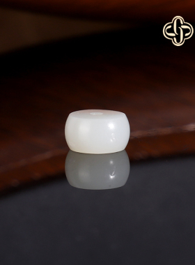 建廷新疆和田玉散珠 直径8x3.9mm 精工配珠羊脂白玉哑光隔珠