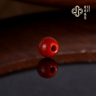 天然南红散珠火焰纹6.3mm 大孔珠 川料单珠南红玛瑙配珠 精修孔道