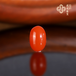 建廷原矿川料南红戒面 15.4x10x8mm 樱桃红蛋面 裸面 素面