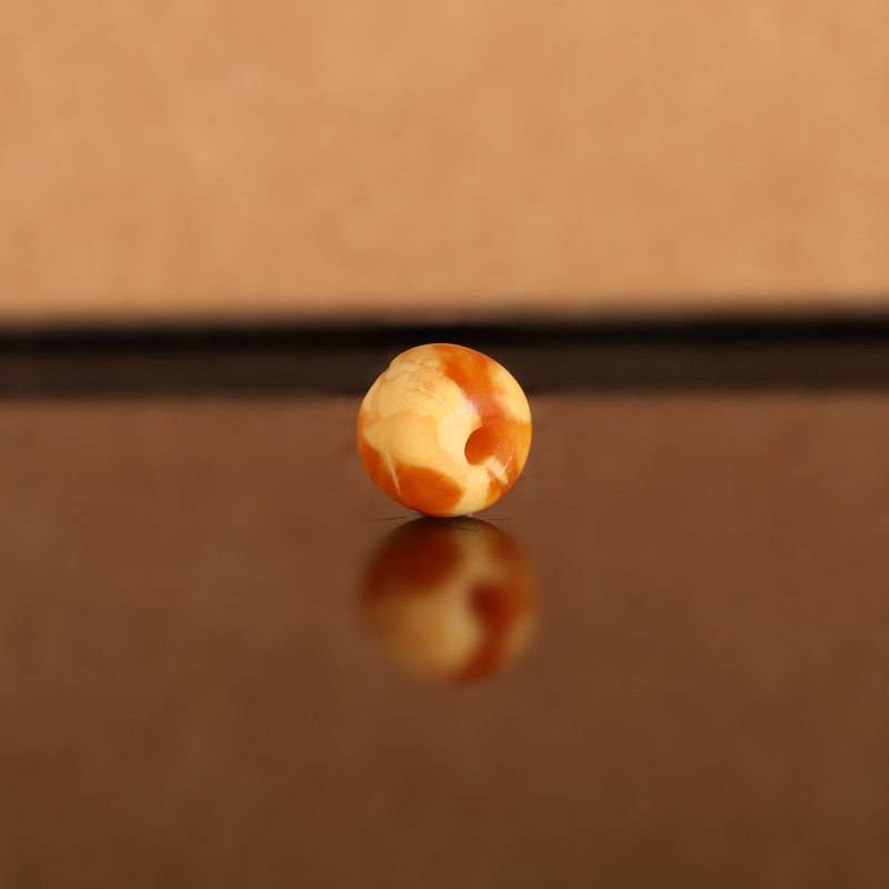 天然俄料老蜡老型散珠LL4 8.1x6.5mm 毕业云端古董老蜜蜡配珠隔珠