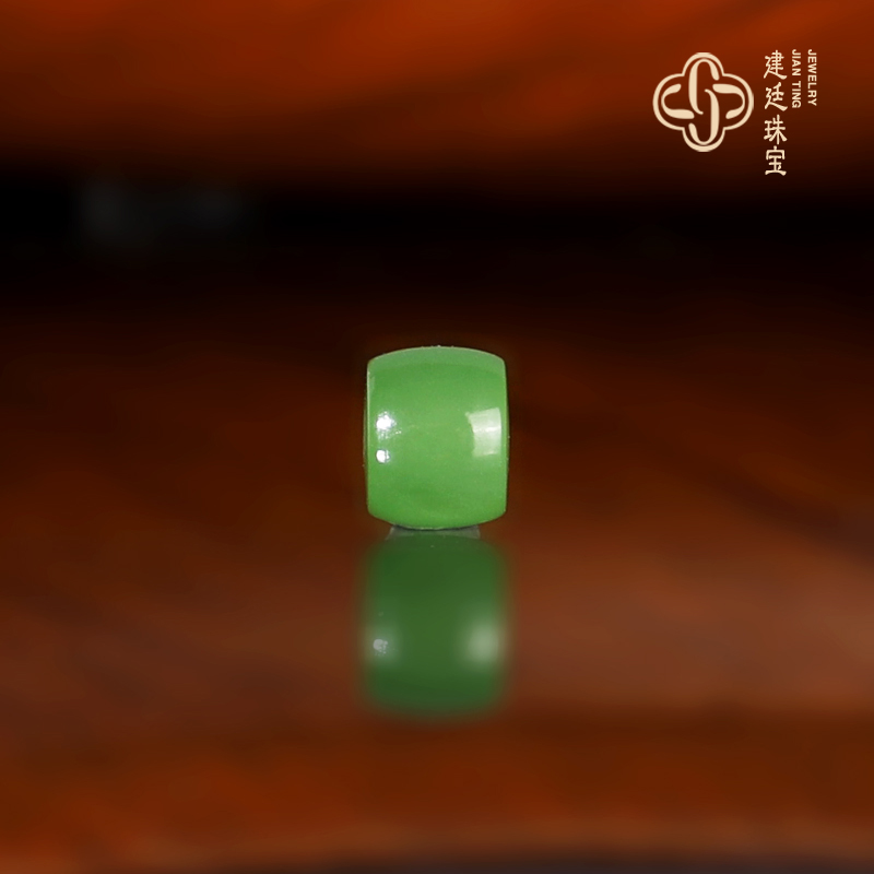 建廷俄料碧玉乌兰海苹果绿直切散珠 老型珠5x4mm  配珠老坑料精工