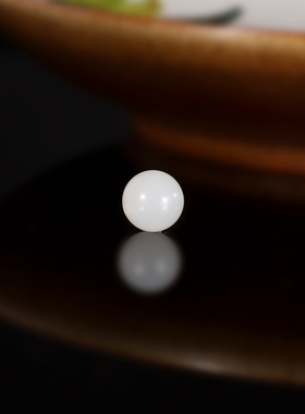 毕业级天然新疆和田白玉散珠8mm 猪油膏羊脂白玉配珠隔珠单珠