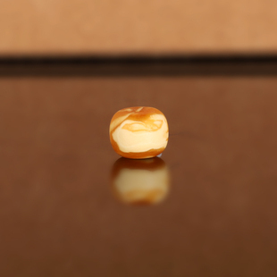 天然俄料老蜡老型散珠LL15 8.1x6.6mm 云端古董老蜜蜡配珠隔珠