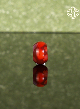 建廷原矿天然瓦西南红散珠 直径8x5mm 牛血红满肉精工隔珠配珠