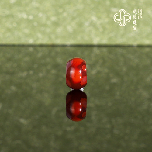 建廷原矿天然瓦西南红散珠 直径8x5mm 牛血红满肉精工隔珠配珠