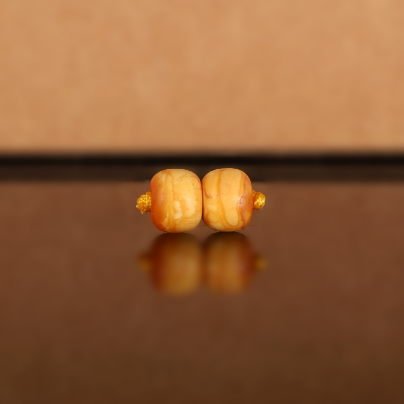 天然俄料老蜡老型散珠DZ32 8.2x6.5mm 云端古董老蜜蜡配珠隔珠