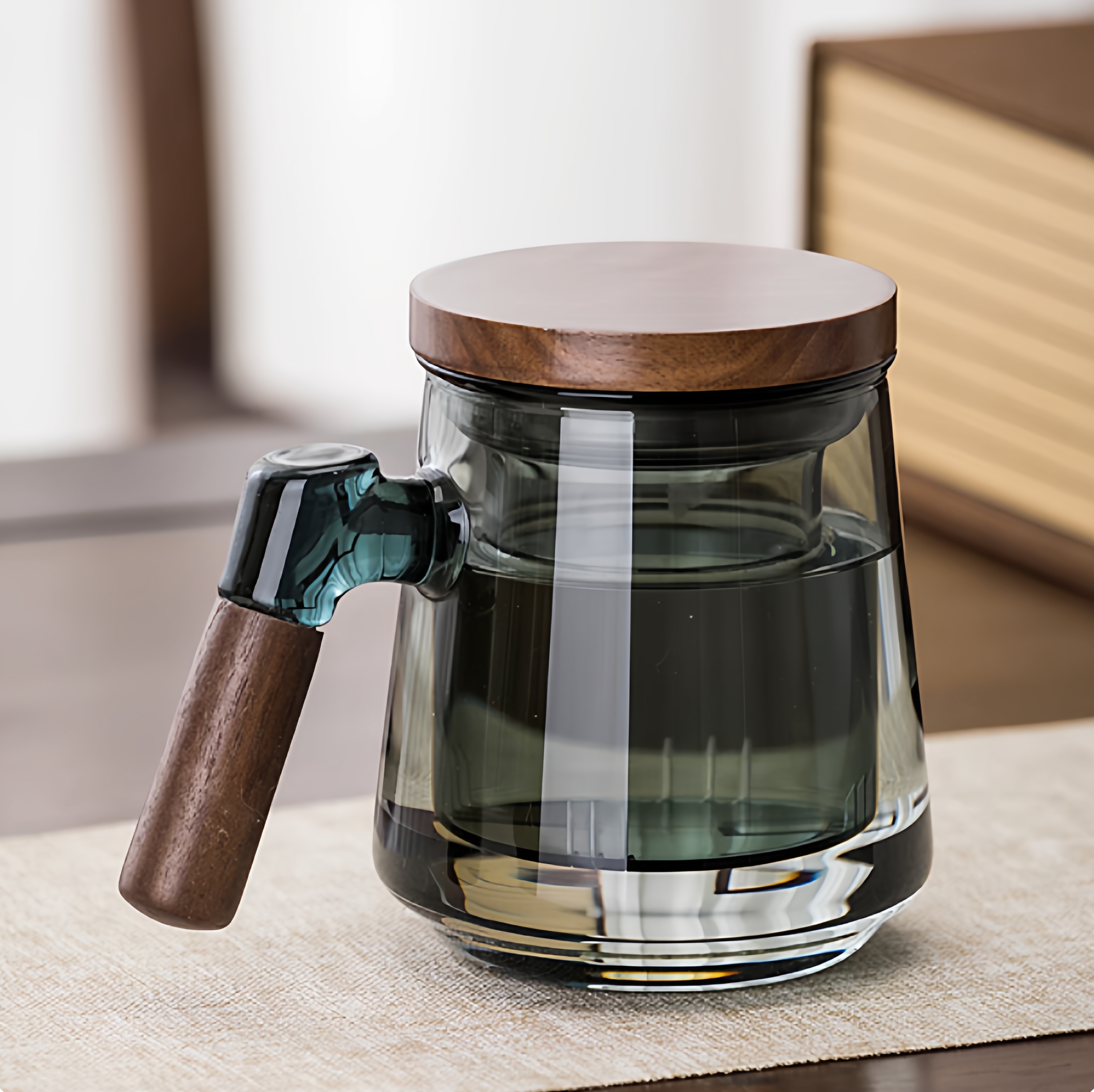 玻璃泡茶杯茶水分离耐高温水杯男士办公室个人日式家用茶道杯子