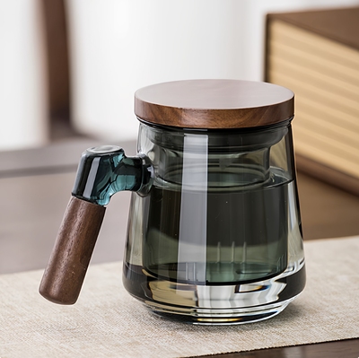 玻璃泡茶杯茶水分离耐高温水杯男士办公室个人日式家用茶道杯子