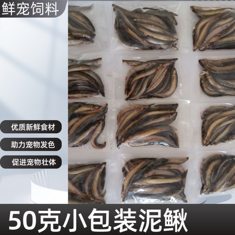50克小包装冻泥鳅段麦穗鱼龙鱼增色鱼食河虾冻虾林蛙龙鱼饲料