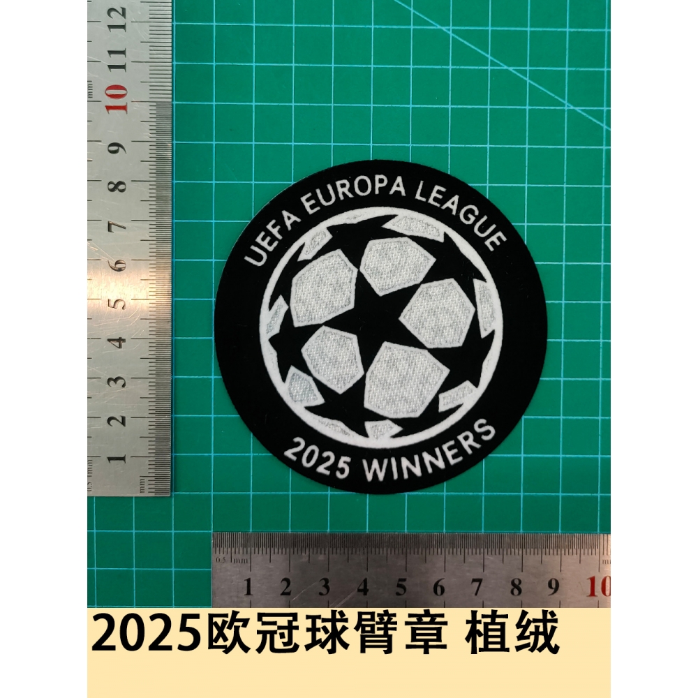 2025欧冠球臂章植绒球衣号字母