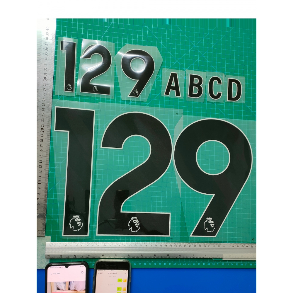 23-24英超黑 B货 23-25cm随机球衣号字母臂章烫画号码热转印贴图