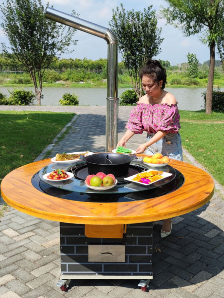 柴火灶家用烧木柴农村移动地锅鸡柴火鸡灶户外大锅台地锅灶土灶台