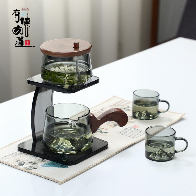 玻璃自动泡茶壶茶水分离功夫茶具家用高档轻奢懒U人泡茶神器茶壶