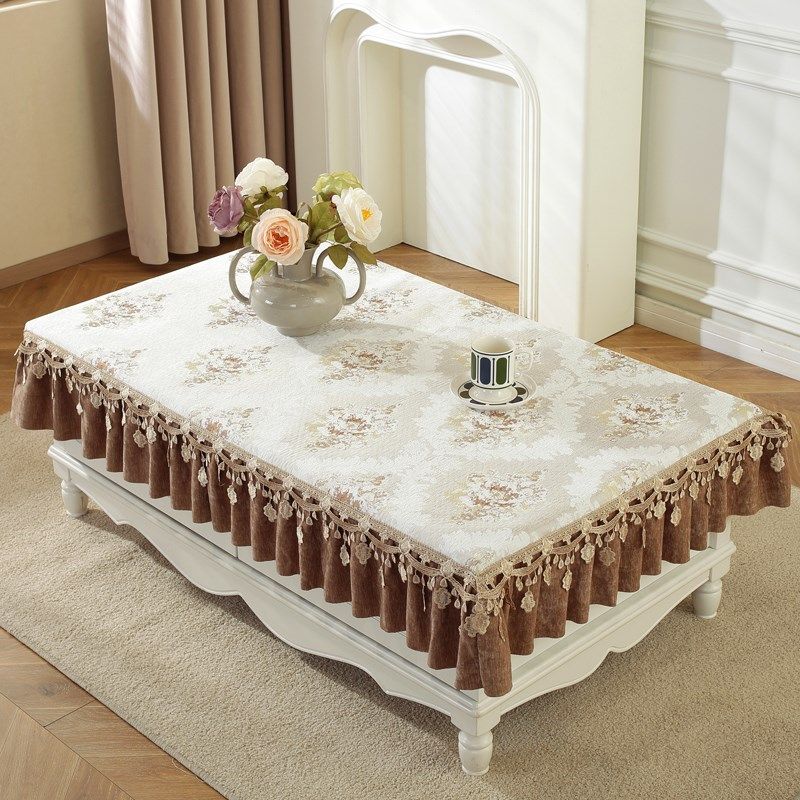 雪尼尔茶几桌布欧式蕾丝布t艺盖巾电视柜防尘罩套客厅餐桌垫茶几,居家布艺,桌布,淘宝优惠券,粉丝福利购,淘宝优惠卷