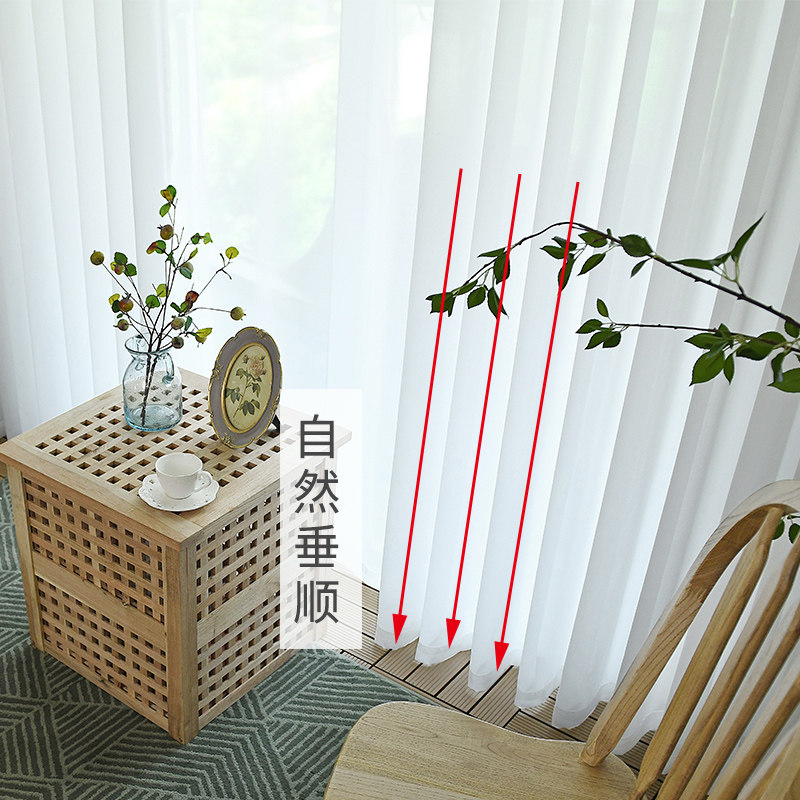 白纱薄纱窗帘纱帘白沙透光不透明纱白色纱窗很柔软顺Y滑感雪纺窗