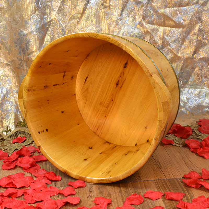 香柏木足浴泡脚木桶足浴桶洗脚B木盆浴足木盆洗脚桶送按摩器特价