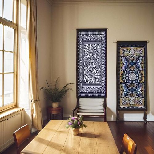 贵州民族风装饰画挂帘苗族v蜡染图案特色餐厅挂画电表箱民宿墙面