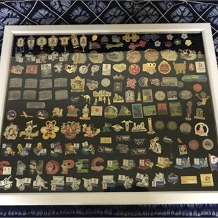 框徽章展示框实木奖章收纳框胸针展示摆台纪念章pVin收纳勋章框