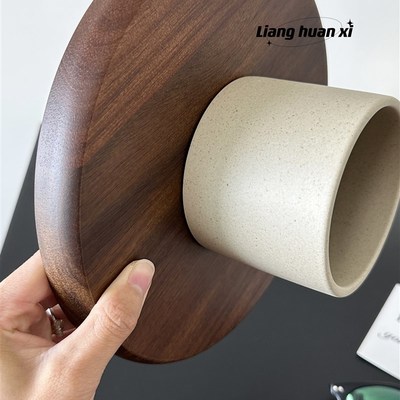 轻奢相思木陶土i首饰托盘化妆品收纳盒香水置物架玄关钥匙收纳摆