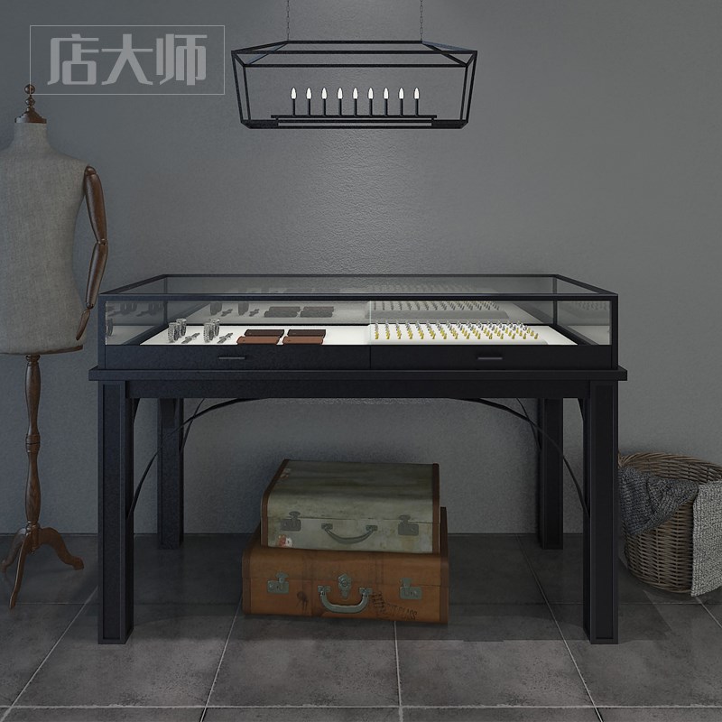 多功能珠宝e展示柜黄金银首饰玻璃柜子珠宝展示柜台铁艺饰品玉器