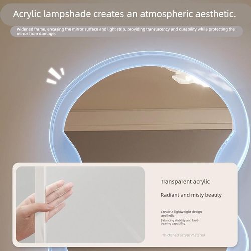 全身镜网红波浪穿衣镜亚克力落地镜三色设计感异形家用智能试衣镜